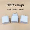 Compatible PD Charger for iPhone 8-15: Supports Apple PD 12/20W EU, US, China Standards; Portable Design