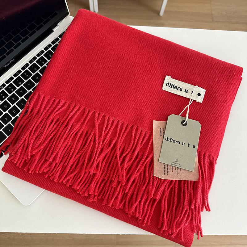 Women's Scarf Women's Solid Color Scarf Shawl Tassel Scarf