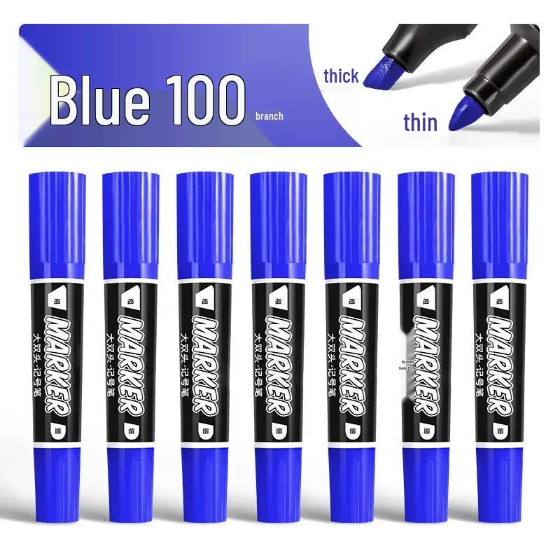 Large Capacity Refillable Black Oil-Based Waterproof Marker with Thick Tip for Express Logistics