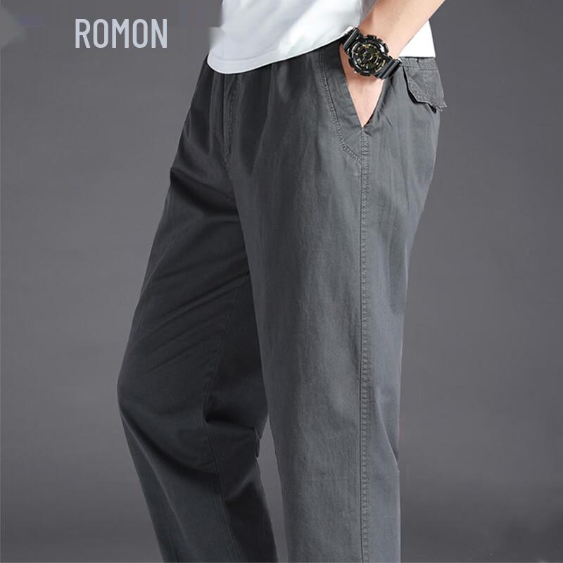 Мужские летние хлопковые рабочие брюки ROMON 6XL темно-серого