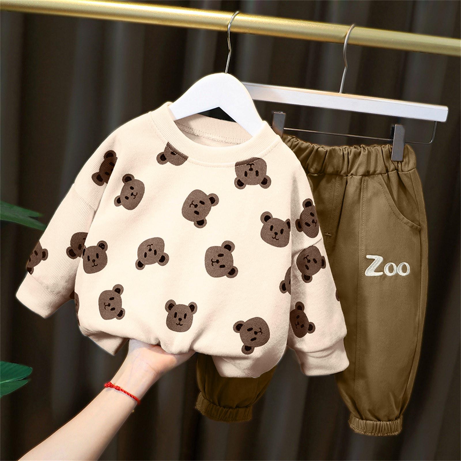 

Симпатичные топы с принтом + штаны для маленьких девочек и мальчиков, пижамный спортивный костюм, комплект одежды 110-14-XXL белый