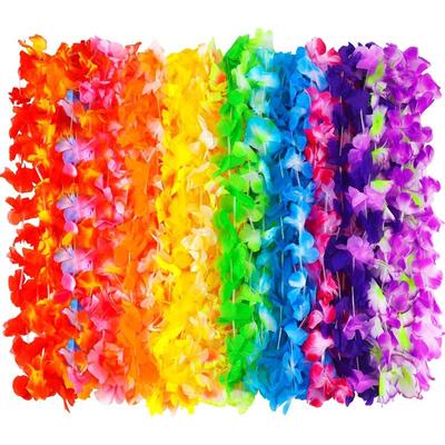 Hawaiian Lei Hula Garland Fancy dress Up 100cm květinový náhrdelník Rekvizita na plážovou párty