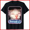 Benadryl Meme Katze Schwarzes Baumwoll-T-Shirt S-5XL