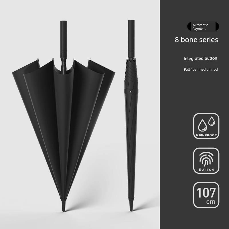 Storm-Resistant Umbrella with Long Handle for Men, Large Rain Umbrella, Reinforced, Sturdy and Durable, Fiber Straight Umbrella, Enlarged