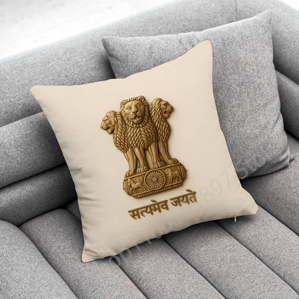 India Indian National Emble Flag Map Throw Pillow Case For 50cm 30cm 55cm 45cm 40cm Square Bed Pillowcase Cover