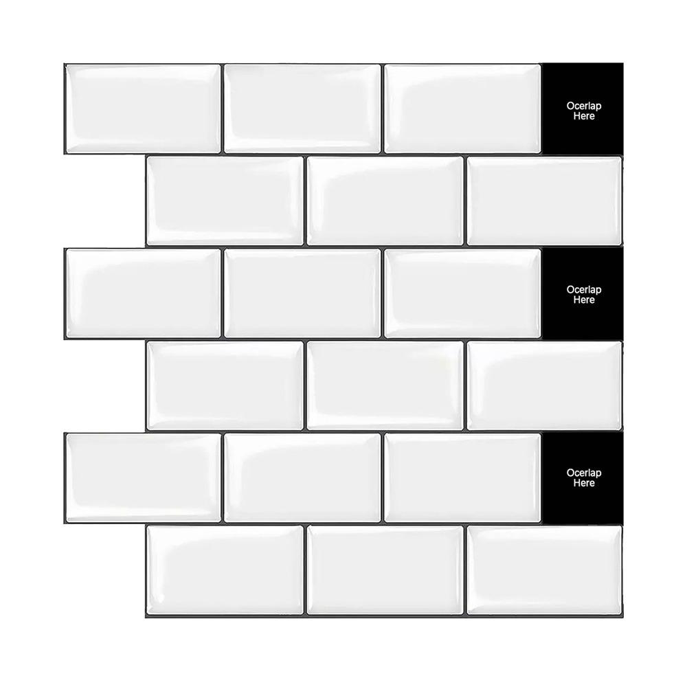 Self-adhesive 3D Stereo Wall Stickers Waterproof Oil Proof Backsplash Wall Decals Brick Design Moisture-proof