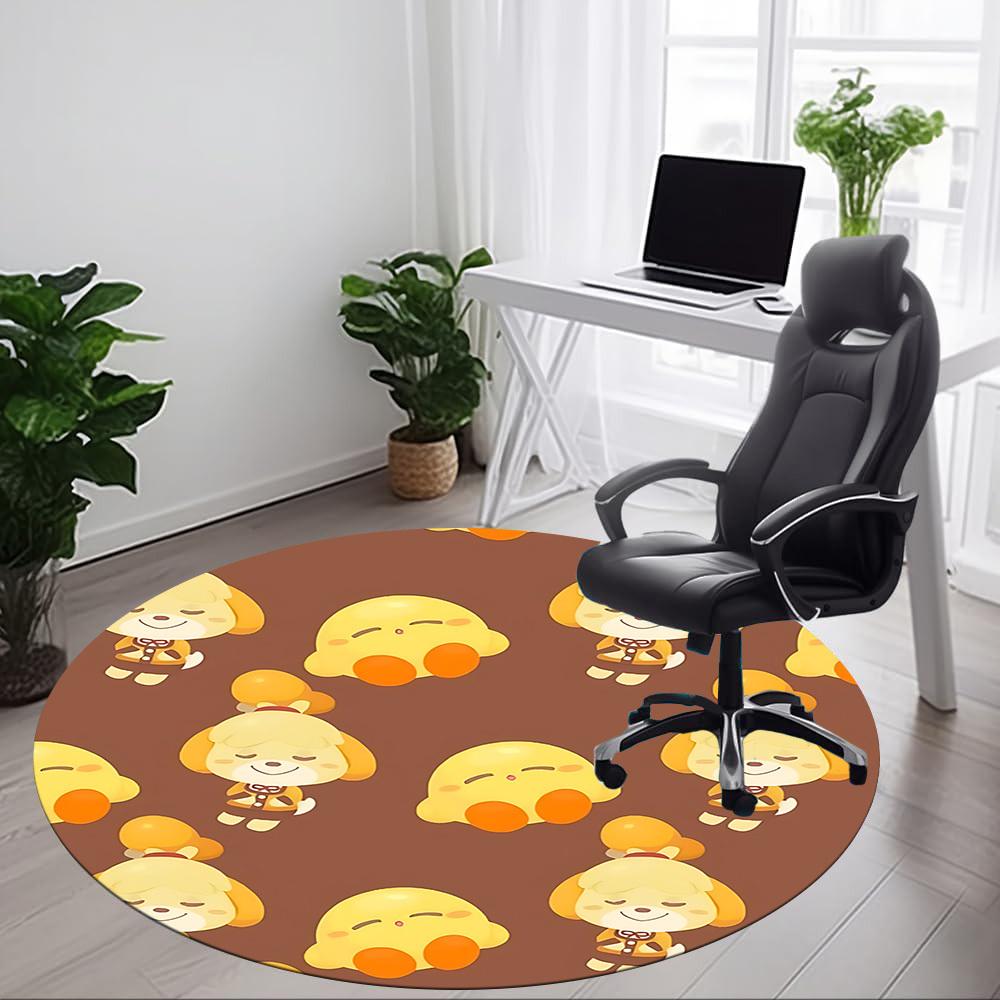 1pc Animal Crossing Office Round Area Rug, Under Office Chairs Bedroom Living Room Home Decor a1016250