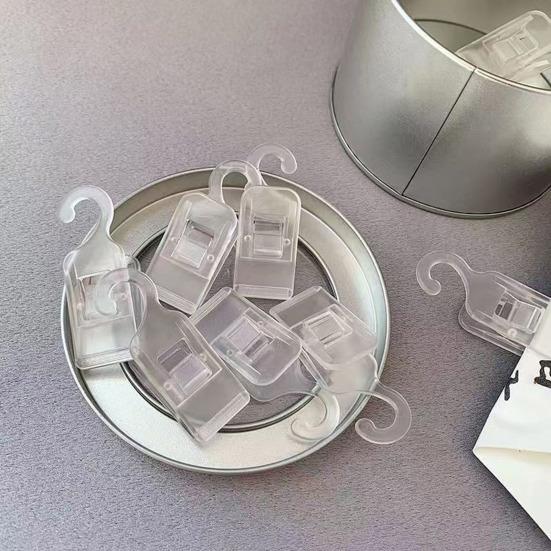 Laundry Hanger Clips Mini Poster Clips Artwork Photos Holder for Picture Card Hanging Display Clear Plastic Closet Organizer for Pants Towel Sock Boot