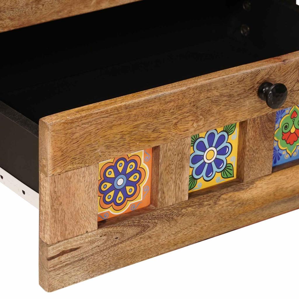 Nightstand Natural 50 X 33 X 62 Cm Solid Mango Wood