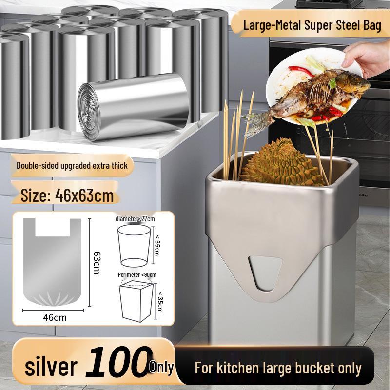 Durable Thickened Black Kitchen Garbage Bags - Portable and Disposable.