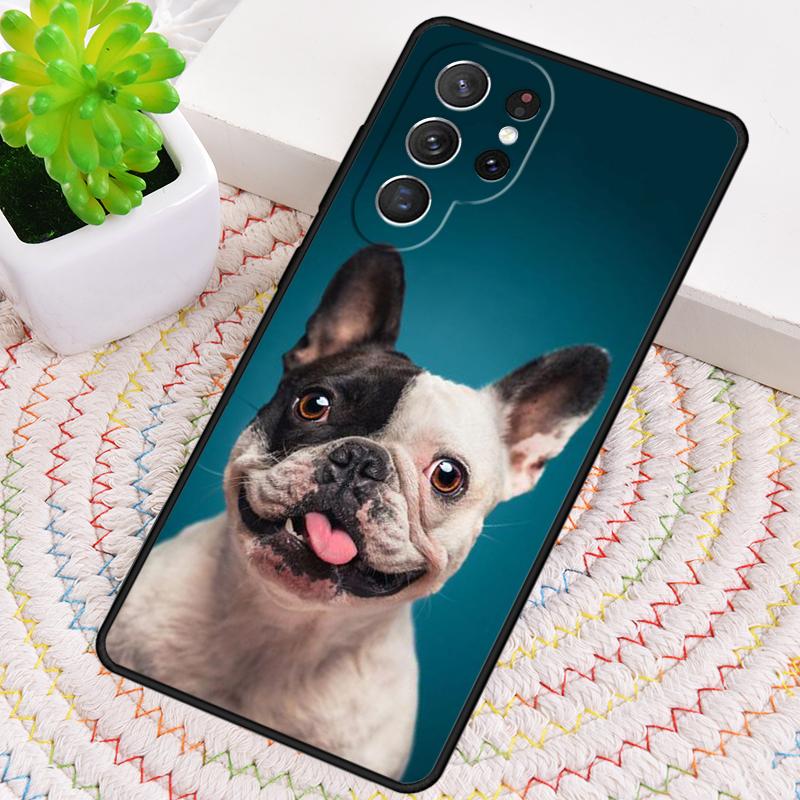 Lazy english bulldog cute dog Silicone Phone Case For Samsung Galaxy note 10 pro S26 S25 S24 S23 S22 S21 Plus Ultra Capa Cover