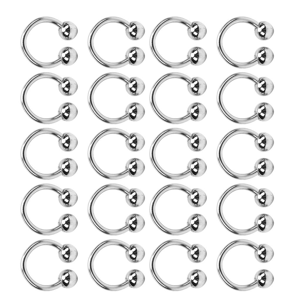 20Pcs Metal C Shaped Buckle Ring Clasp Clothes Garment Collar Hooks Hats Decorative Rings Shoes Hardware 2 Iron Balls