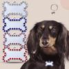 Pet Edge Diamond Dogs Tag Bone Shaped Anti Loss Jewelry Metal Pink Pendant Blue