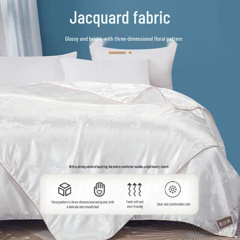 Hengyuanxiang All-Season Tussah Silk Jacquard Duvet Set