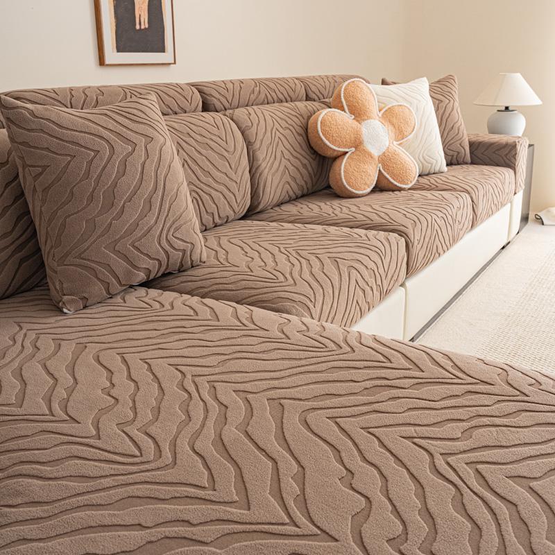 

Жаккардовый нескользящий чехол для диванной подушки, утолщенный однотонный чехол для дивана в гостиную, 1/2/3/4-местный диван, защитные чехлы Plus M(2 seater) кофейный