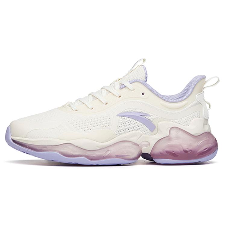 New ANTA Running Shoes Women's Low Top Ivory White/Light Purple 122035501-13