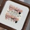 10Pcs French Almond Polka Dot Press On Nails With 3D Bow Handmade Fake Nail Tips Artificial Nails