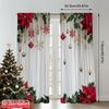 2D flat printing 2pcs Merry Christmas Popular Curtains Holiday Christmas3 Machine Washable Fabric Without Electricity Festive