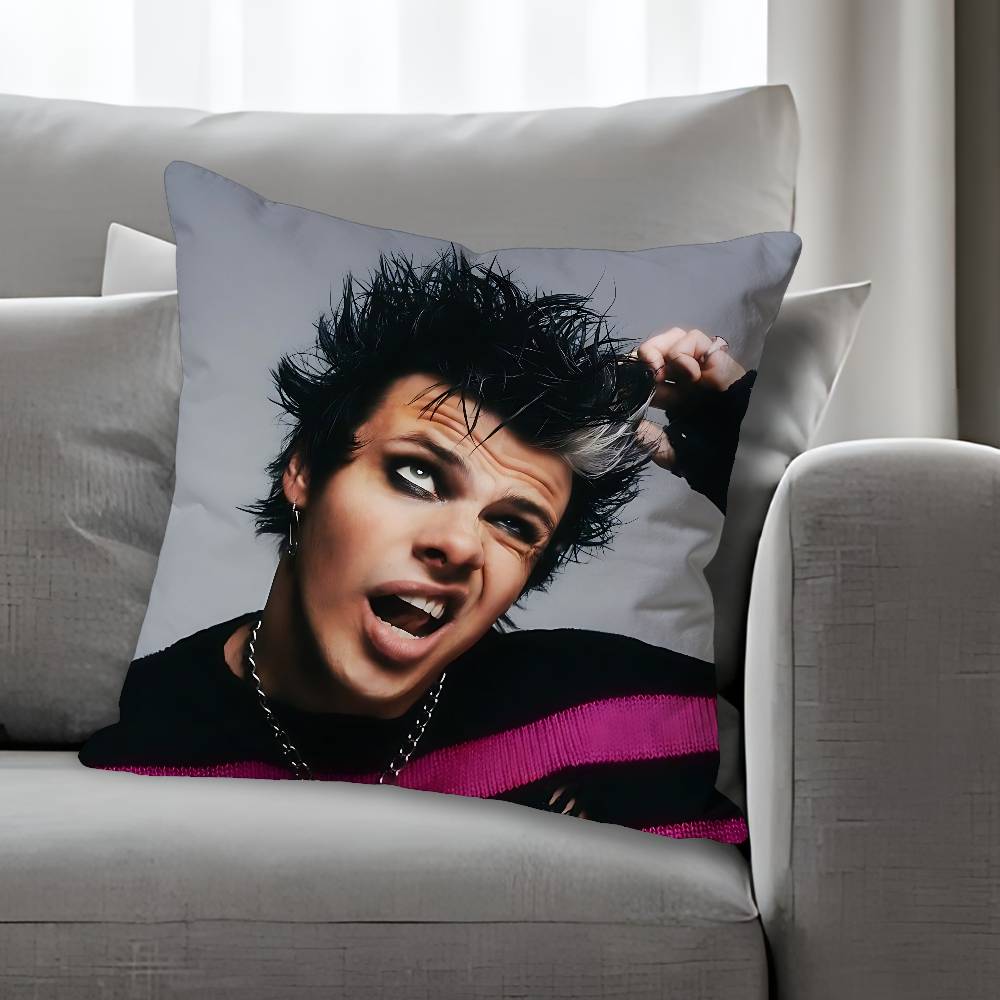 Singer YYungbluds Anime Celebrity Merchandise AllMatch Printed Pillow Case Sofa Car Office Room Decoration Protector