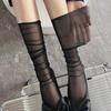 Summer Thin Breathable Mesh Knee Long Socks Mesh Stockings JK Lolita School Girls Solid Color Long Socks Women Stockings