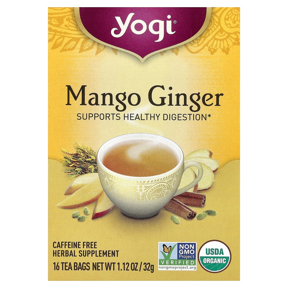 iHerb Yogi Tea Mango Ginger Caffeine-Free Tea Bags, 16 Count, 32g (1.12oz)