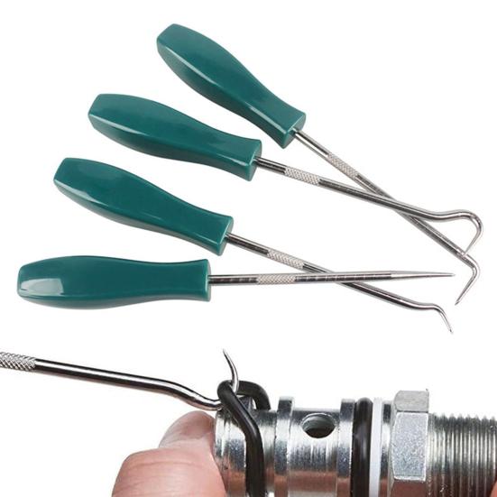 4 Adet Araba Oto Araç Yağ Contası Tornavida Seti Ergonomik Saplı O-Ring Conta Contası Çektirme Sökücü Kancalar Tamir Aletleri