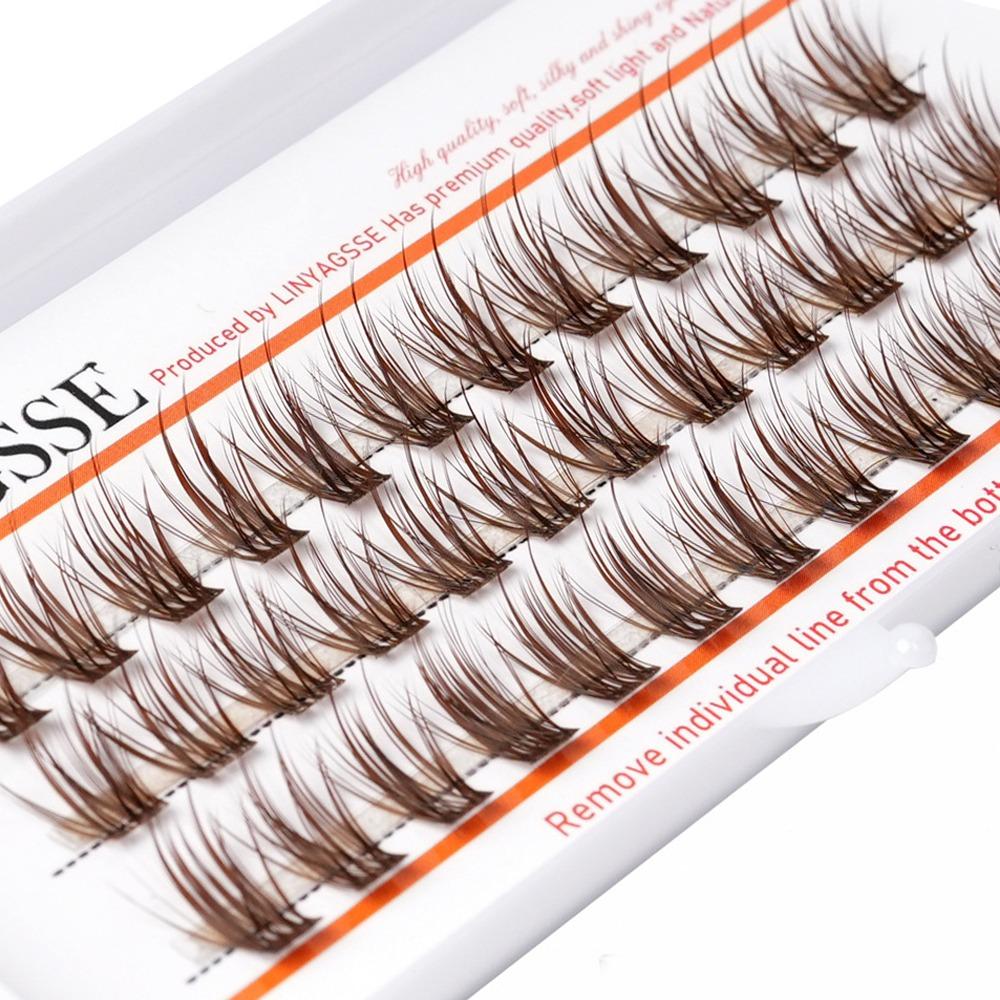 C/D Curl Brown Anime Cluster Lashes Fairy Wispy Spiky Manga Eyelashes Individual Eyelashes DIY