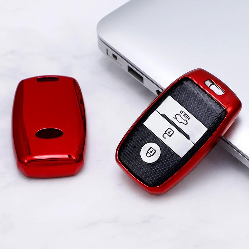 Kia K3/K4 Car Key Case: Compatible with Sportage, KX3, Yipao, KX57, Kaisen, CROSS, Sorento - Half-Pack Shell with Buckle