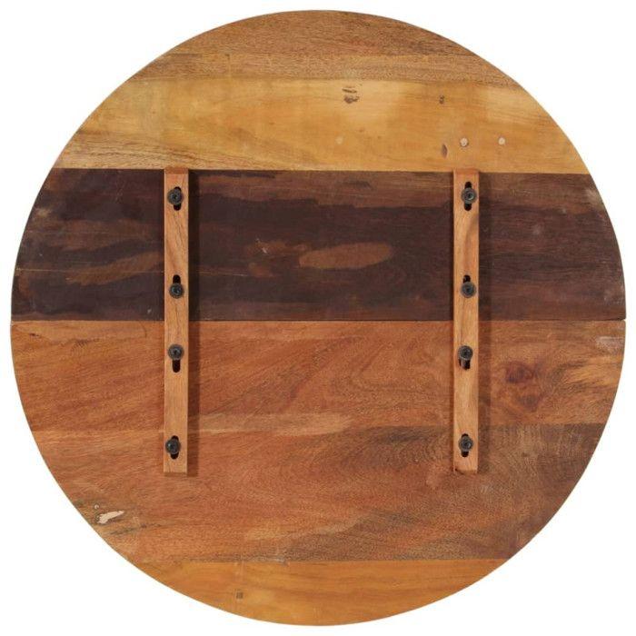 VidaXL Dessus de table rond 80 cm 25-27 mm Bois de récupération solide 286040