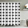 Modern White Black Shower Curtain With Bathroom Decor Set Perfect For Bathtub (Size: 72X84Inches)