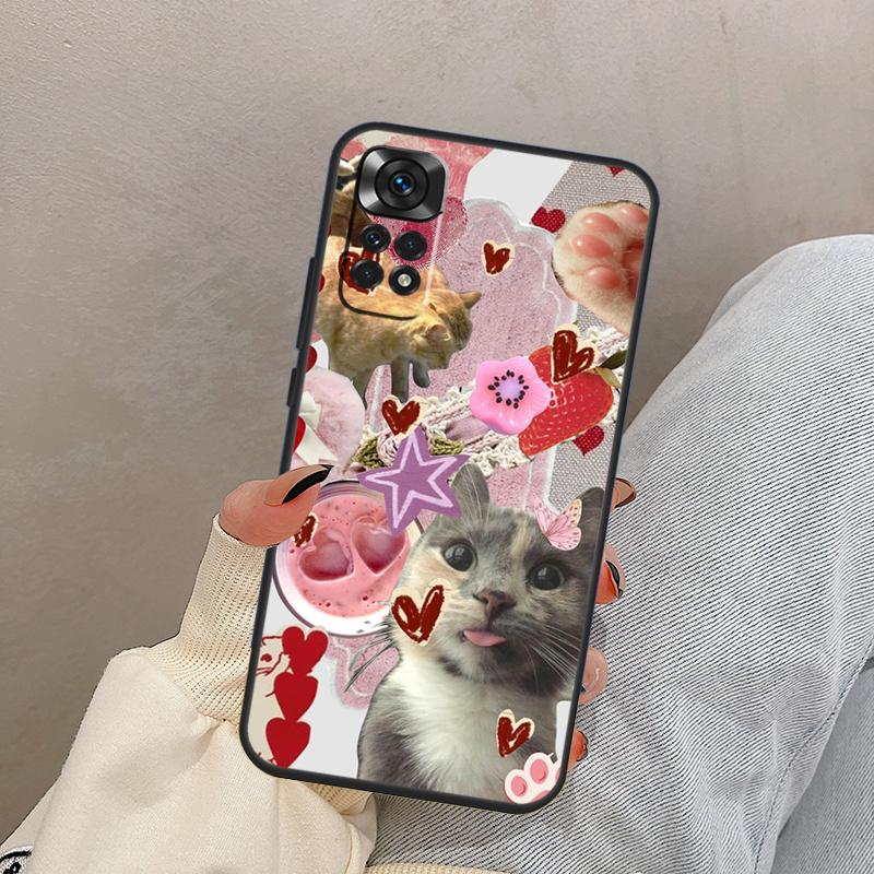 Funny Cute Kitty Cat Aesthetic For Xiaomi Redmi Note 14 9 10 11 12 13 15 Pro Plus Case Cover For Redmi 15C 14C 12C 10C 13C