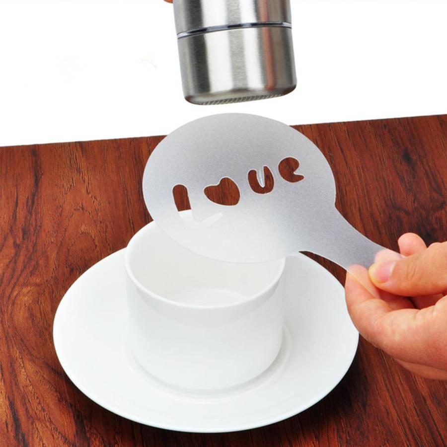 16pcs Coffee Latte Art Stencil Hollow-out Mold Party Shop Kitchen Household Coffee Supplies for Espresso Cappuccino Drinks XJM