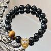 Autumn And Winter New Natural Black Agate Tiger'S Eye Stone Bracelet Bracelet.