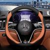 Leather Car Steering Wheel Cover for Mercedes Benz W214 C200 V-class GLE E-class GLA 200 GLC CLA A200 Interior Accessories 2025 PP8