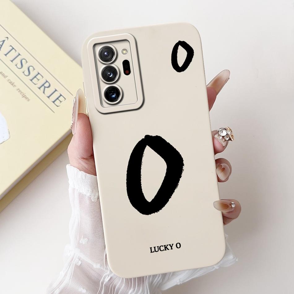 For Samsung Galaxy Note 20 Ultra Note20 Lucky Initial Letter Phone Case For Samsung Note 20 20Ultra 5G Soft Silicone Cases