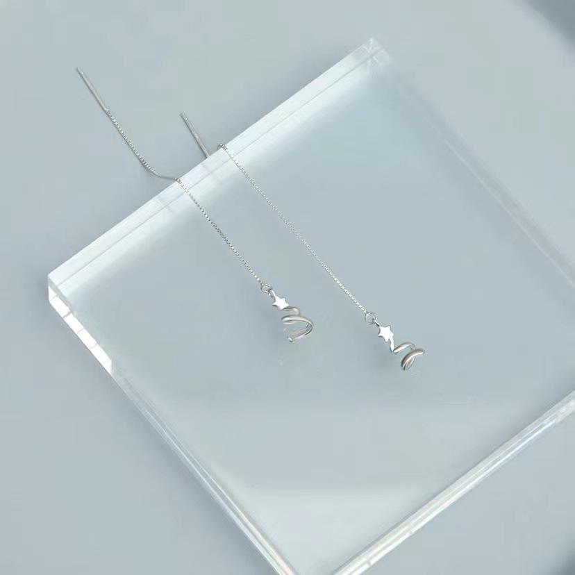 

S925 Sterling Silver Christmas Tree Star Earrings 925 Silver серебряный