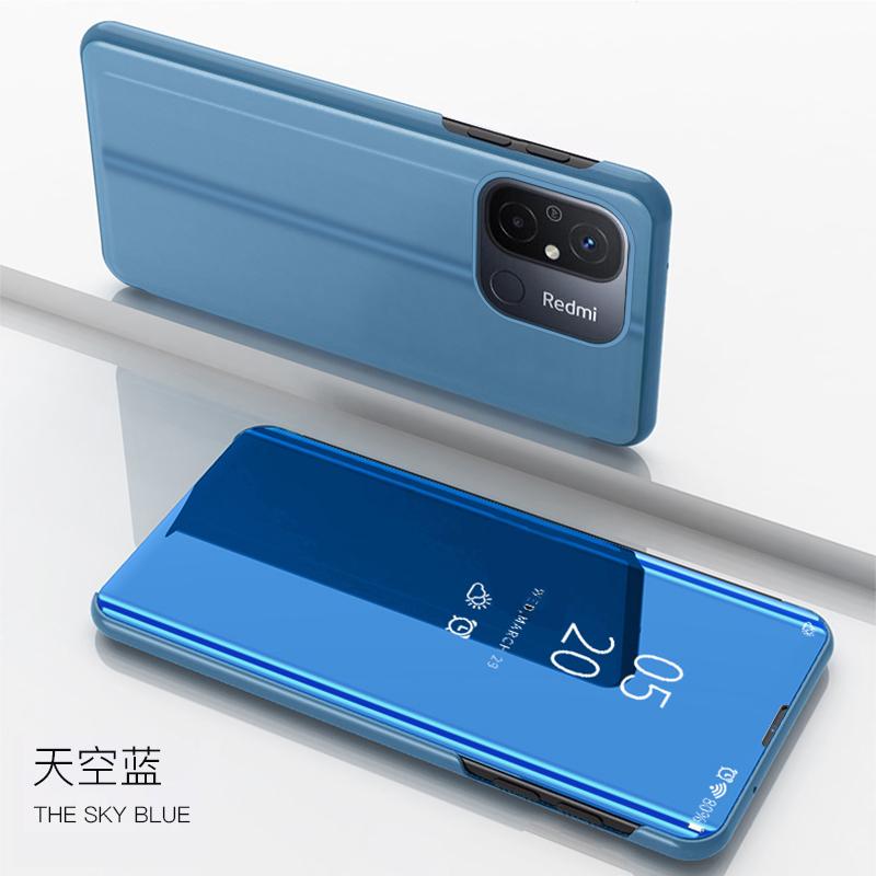 Für Xiaomi Redmi 12C Hülle Spiegelansicht Smart Magnetic Flip Phone Case Für Redmi 12C 12 C Redmi12c Stoßfeste Stoßstange Rückseite