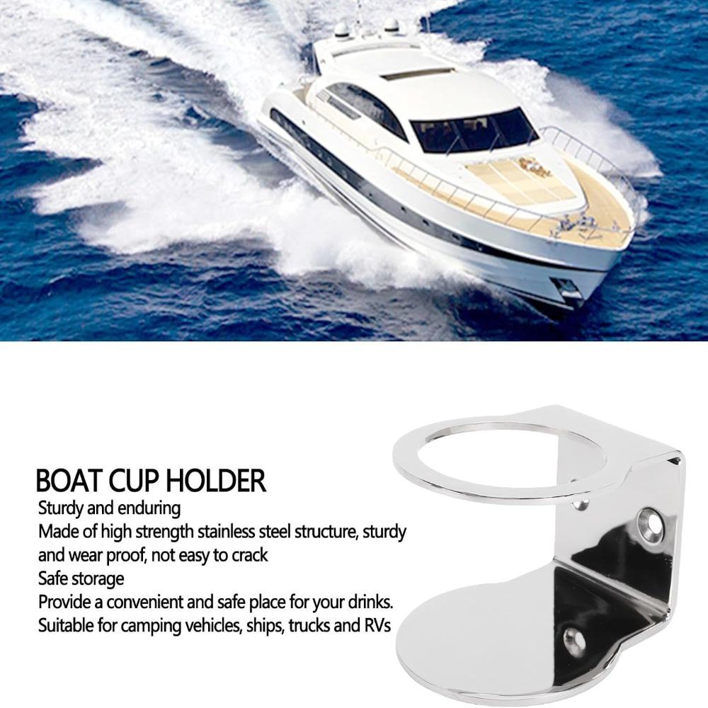 Silver Boat Cup Holder 316 Stainless Steel Marine Beverage Holder For Yachts
