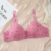 Foreign Trade Printed Bra Cover Gathers Without Steel Ring Thin Cup Middle-aged and Elderly Models In Stock