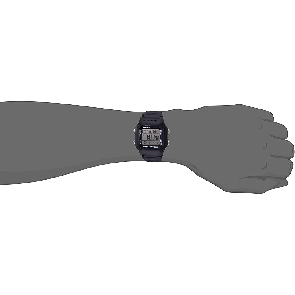 Casio W800H-1A Standard Digital Watch Black Resin Band Water Resistant 100m