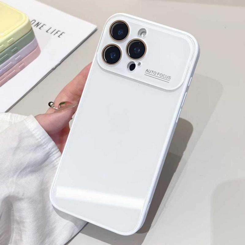 Summer Candy Color Large Window Glass iPhone 17 Pro Max Case for Women - Fits Apple 15 & 14, Minimalist Design for iPhone 13