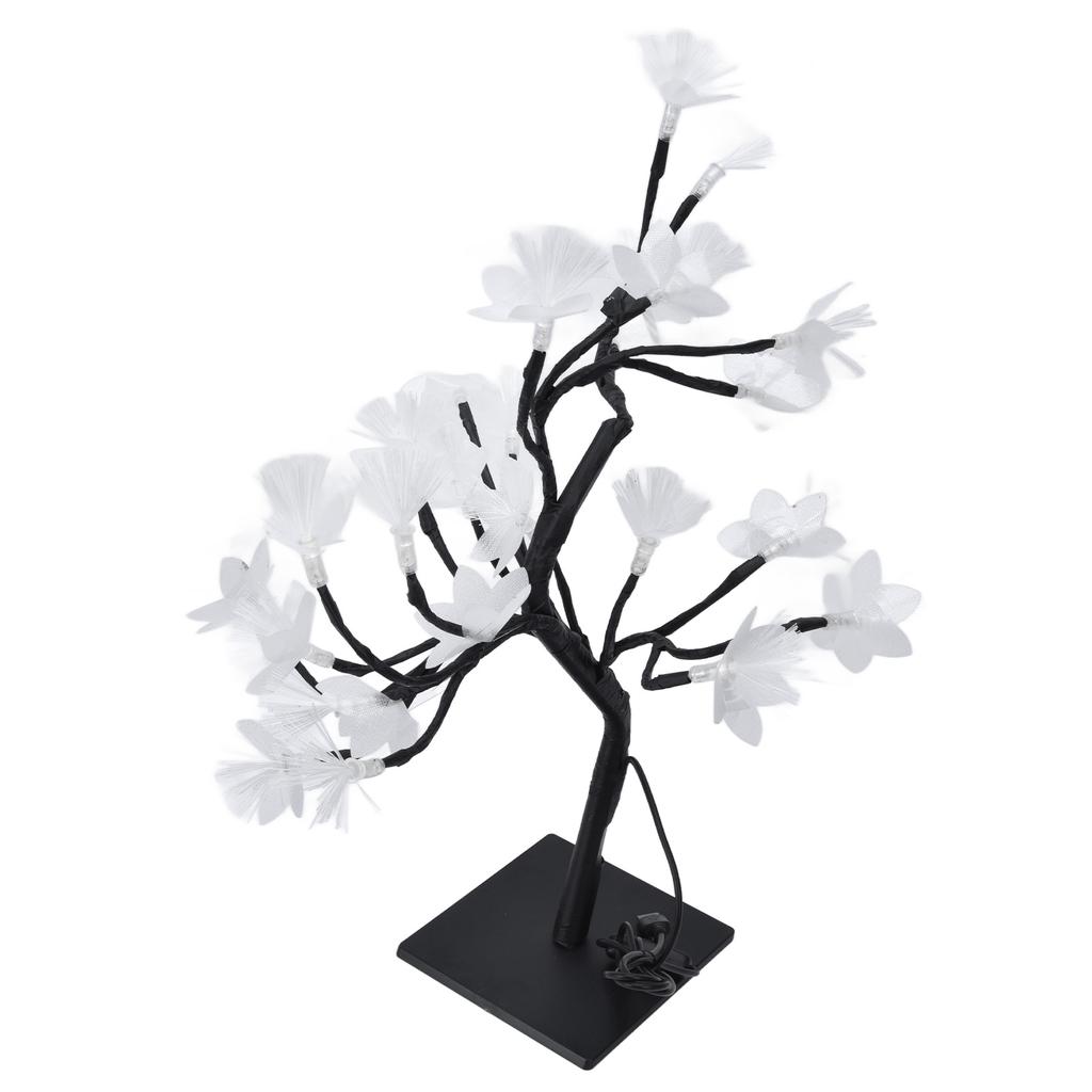 24LED Fiber Optic Tree Lamp USB Powered Simulation Flower Light for Household Decoration