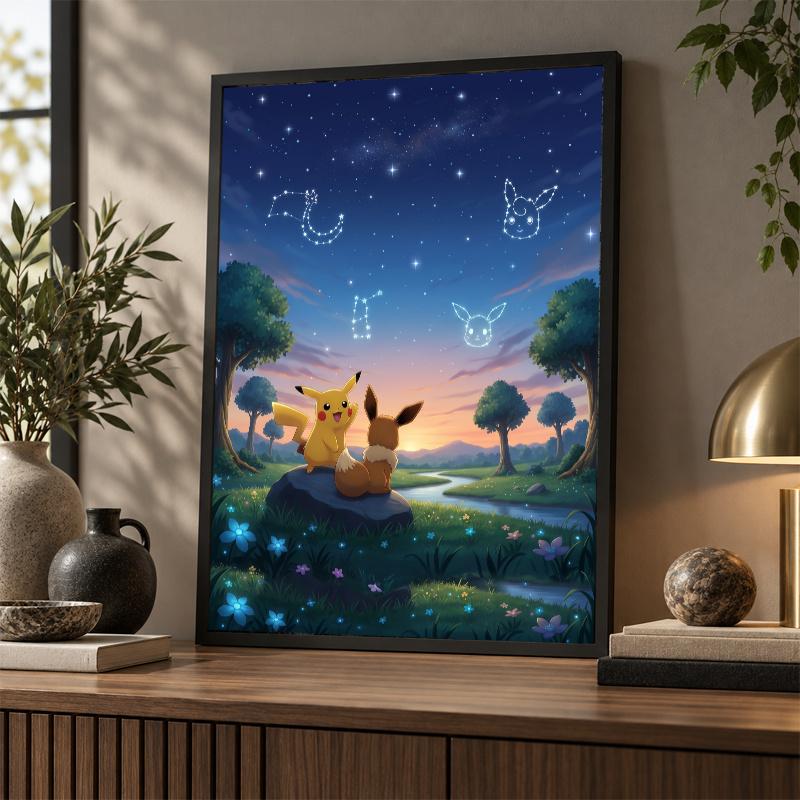 5D Diamond Painting Pikachu Eevee DIY Full Drill Diamond Art Kit Home Decoration