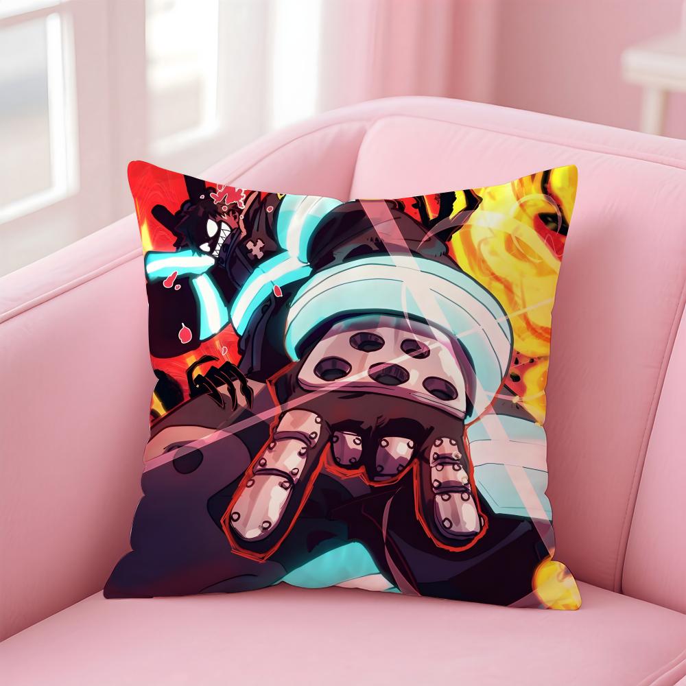 Beliebter Anime Fire Force Kissenbezug Bequemer Wendekissenbezug Ideal für Auto Sofa Schlafzimmer & mehr