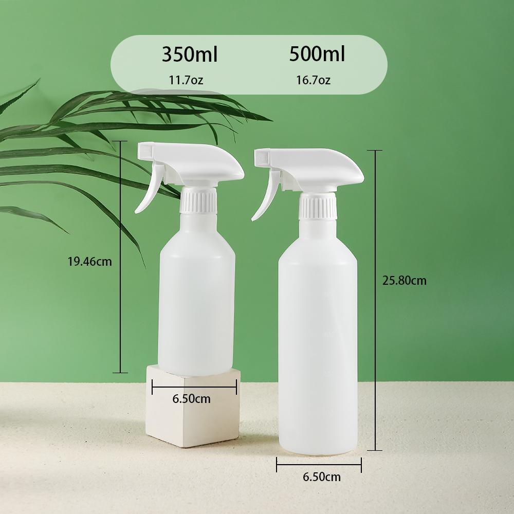 1pc 350ml Or 500ml Empty White Spray Bottles White Refillable Reusable Cleaning Sprayer Hand Press Spray Container Opaque Empty