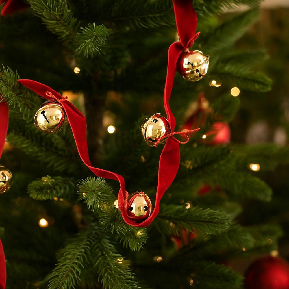 2.7m Ribbons Bell Pendants Iron Bell Xmas Tree Hanging Bells  Festive Atmosphere