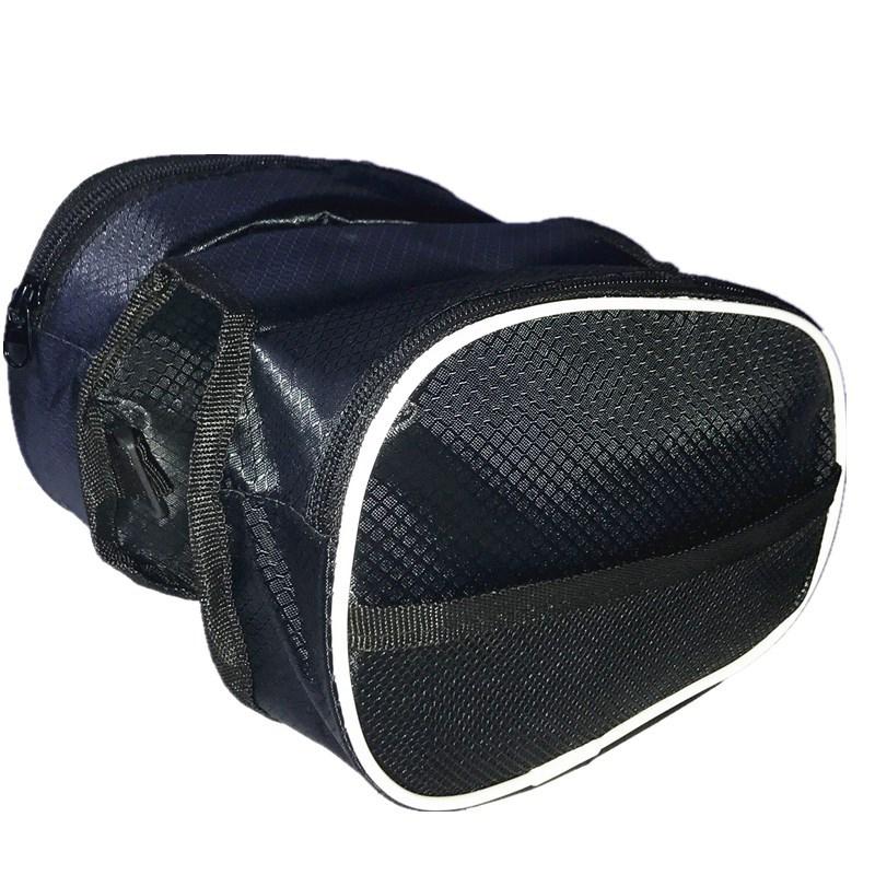 Bicycle Front Beam Bag High Capacity Waterproof With Reflective Strip Bike Frame Bag Road Cycling Upper Pipe Storage Bag