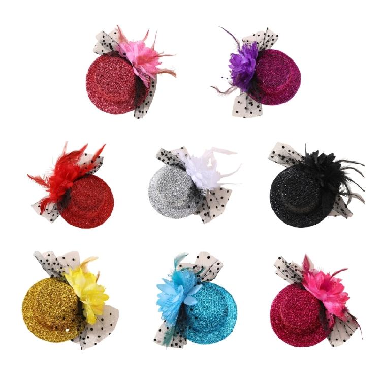 Mesh Flower Fascinator Hair Clip Adult Costume Accessory Barrettes for Teaparty