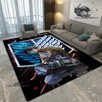Cartoon A-Attack On Titan Print Carpet Non-slip Carpet Outdoor Carpets Area Rug Home Bedroom Decor Rug for Bedroom Birthday Gift