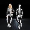 2024 Halloween Cross-Border Amazon New Hooded Skeleton Print Long-Sleeve Long-Pants Jumpsuit Sweatshirt for Women